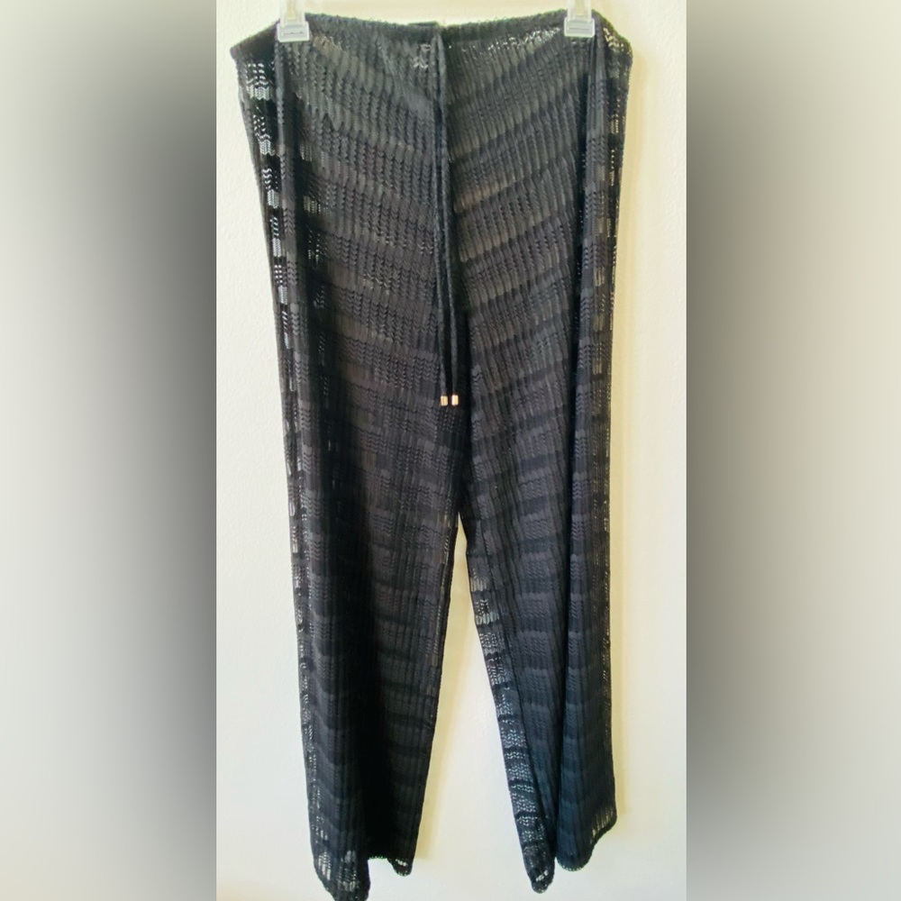 Jordan Taylor sheer wide-leg pants swim cover-up pants XL
